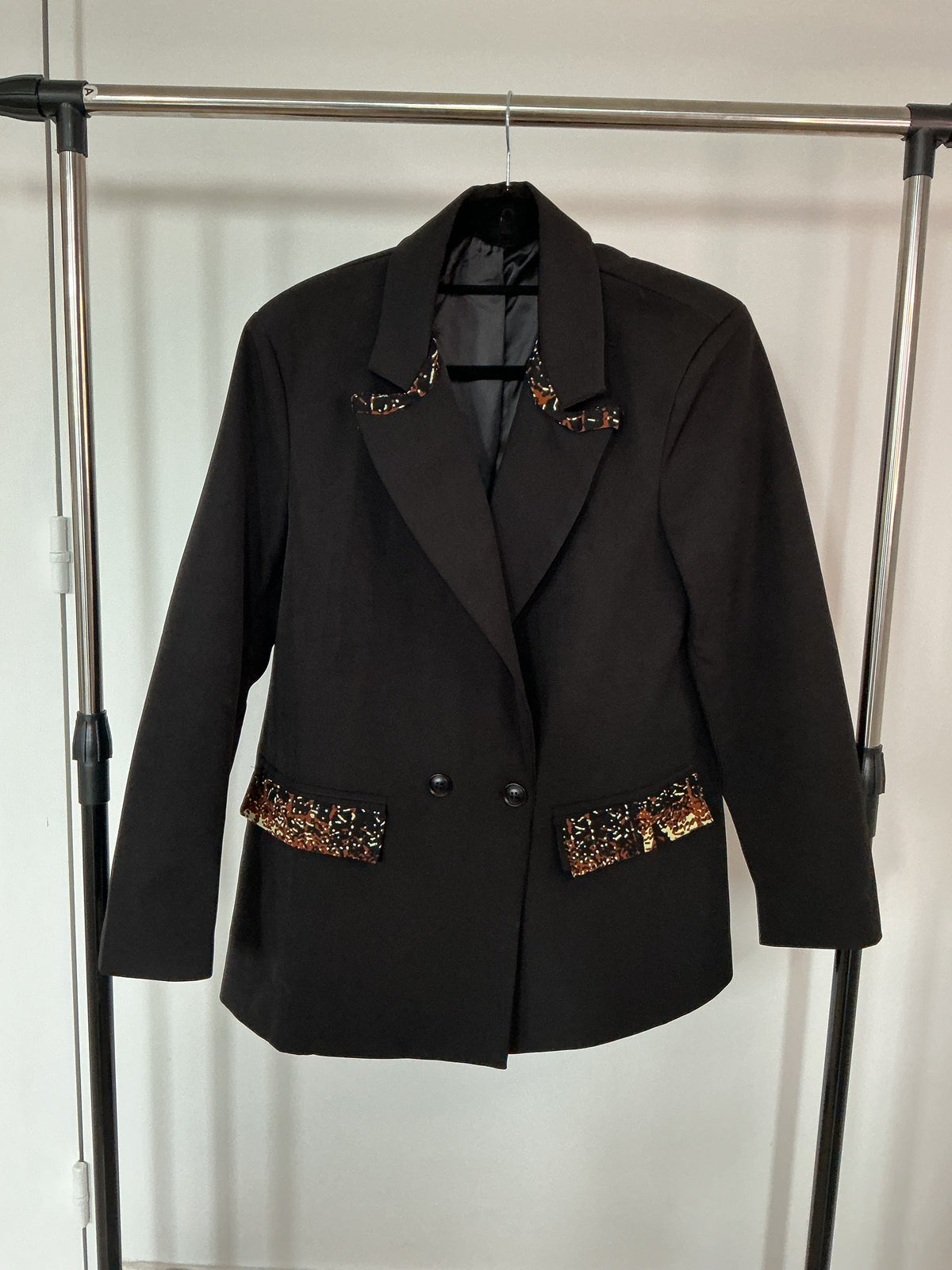 Blazer femme oversize élégant détail Wax doré marron