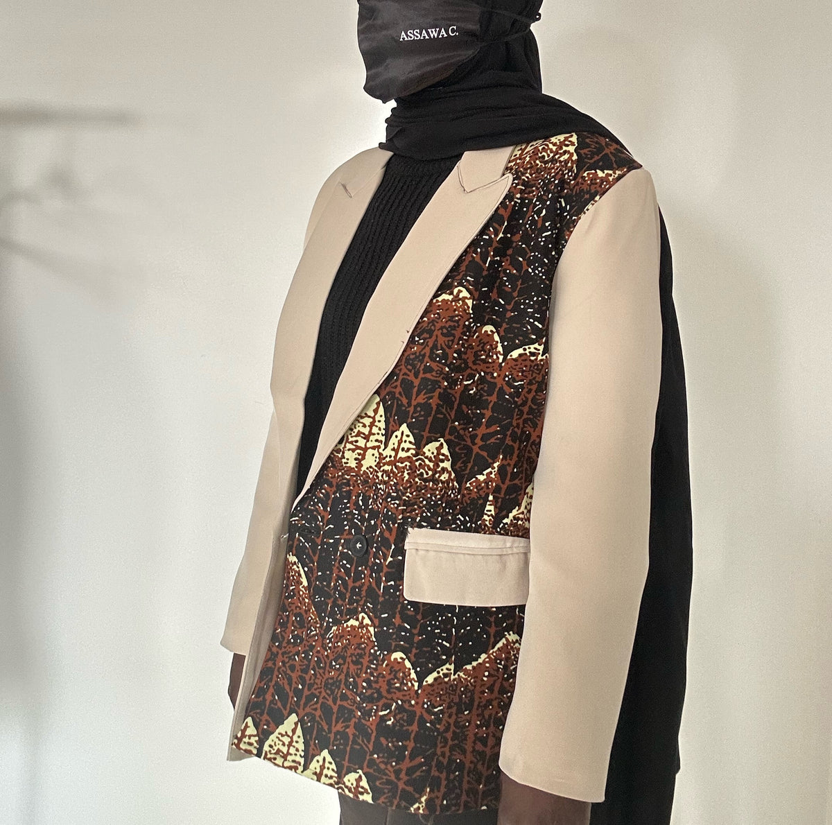 Blazer crème oversize wax marron